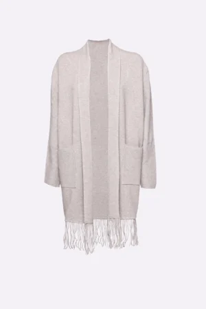 CARDIGAN lungo aperto sul davanti con frange