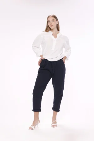 PANTALONE leggero con cordino elastico di chiusura in vita e risvolti alle caviglie ONEWORLD HYBRID