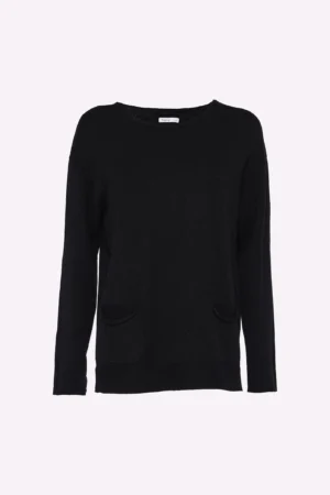 MAGLIA con scollo a barca con cuciture ai bordi e taschini sul davanti