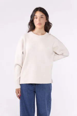 MAGLIA lunga a girocollo con spacchetti laterali al fondo