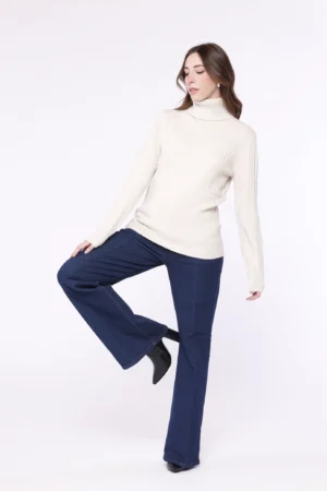 MAGLIA dolcevita con intrecci in rilievo e orli a costine ONEWORLD HYBRID