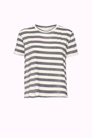 MAGLIA girocollo a  manica corta e righe dii tendenza