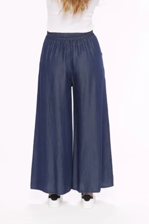 PANTALONE comodo a palazzo con elastico e nastro in vita