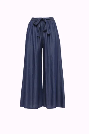 PANTALONE comodo a palazzo con elastico e nastro in vita