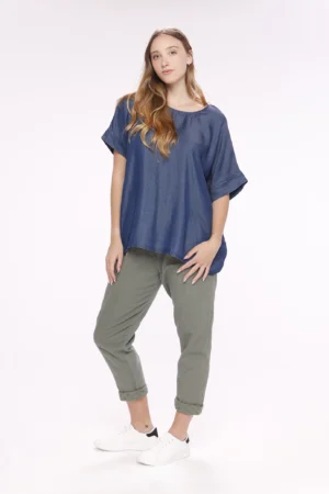 MAGLIA lunga con scollo a giro e manica corta a pipistrello ONEWORLD HYBRID