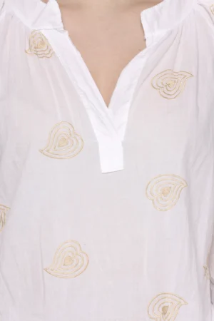 BLUSA leggera stampa fantasia con manica a sbuffo