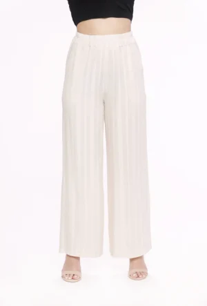 PANTALONE leggero a righe con elastico di chiusura
