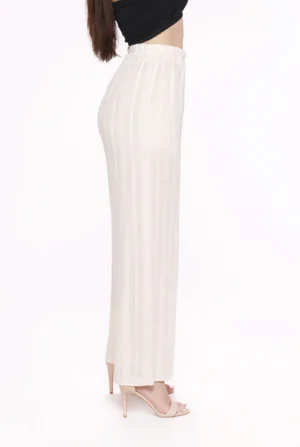 PANTALONE leggero a righe con elastico di chiusura
