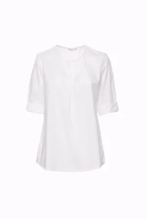 BLUSA fresca primavera con scollo a giro aperto a V e manica a tre quarti