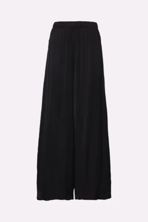 PANTALONE fresco a gamba larga con passanti alla cintura ed elastico di chiusura in vita