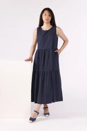 ABITO denim smanicato cucito a strati