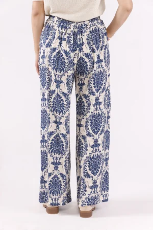 PANTALONE pantalone wide leg a fantasia floreale con chiusura a elastico