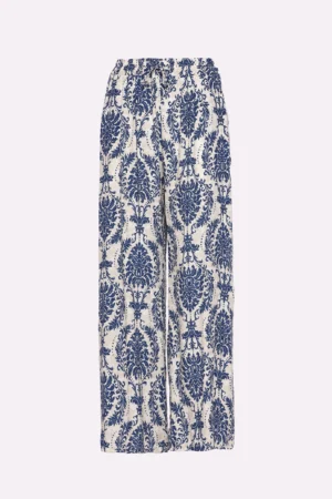 PANTALONE pantalone wide leg a fantasia floreale con chiusura a elastico
