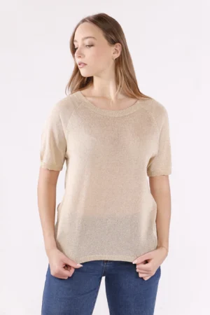 BLUSA sere d’estate con scollo a barchetta e manica corta