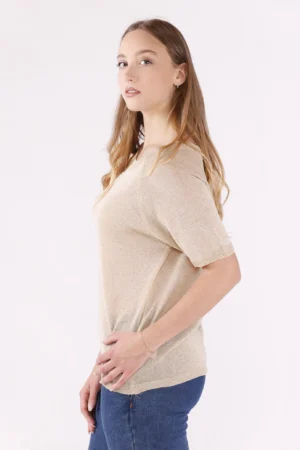 BLUSA sere d’estate con scollo a barchetta e manica corta
