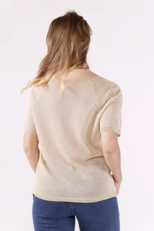 BLUSA sere d’estate con scollo a barchetta e manica corta
