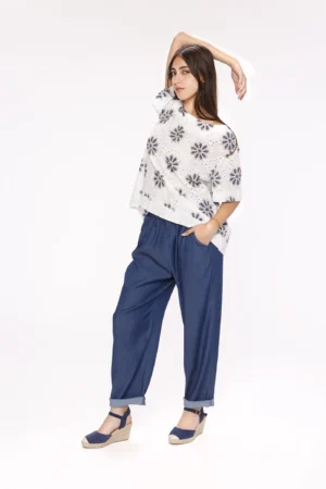 BLUSA blusa elegante trapuntata e ricamata a fiori con scollo a barchetta ONEWORLD HYBRID