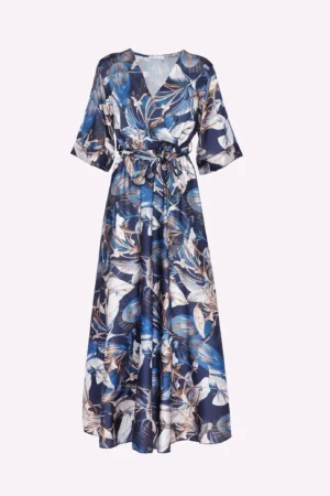 ABITO lungo con scollo a V e maniche a kimono