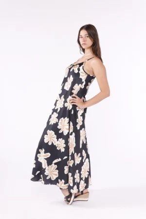 ABITO a fantasia di fiori lungo con spalline