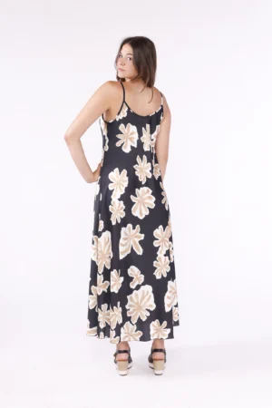 ABITO a fantasia di fiori lungo con spalline