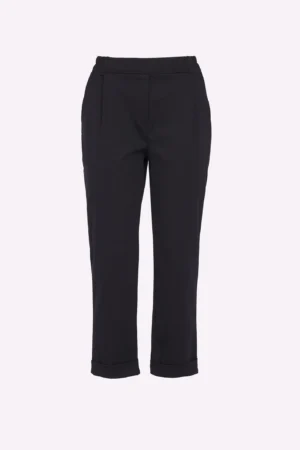 PANTALONE con risvolti alle caviglie tasche laterali ed elastico in vita