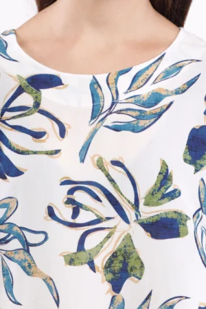 BLUSA sere di fine estate a fantasia floereale e manica a tre quarti