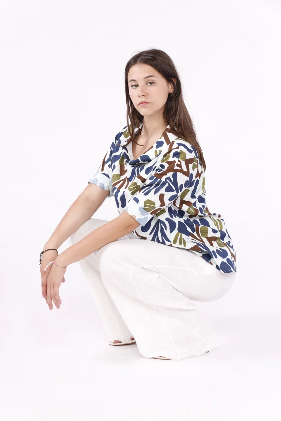 BLUSA Comfort con scollo a barca risvoltato e manica a tre quarti ONEWORLD HYBRID