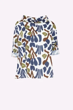 BLUSA Comfort con scollo a barca risvoltato e manica a tre quarti