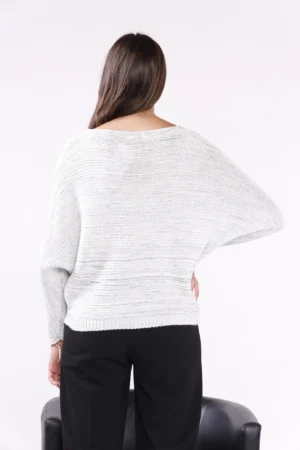 MAGLIA casual con maniche a pipistrello e scollo a barca