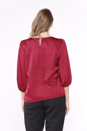 BLUSA ampia elegante e monocolore con scollo a giro