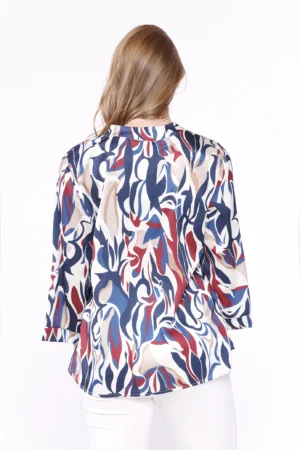 BLUSA ampia a manica lunga con scollo a giro tagliato a V sul davanti