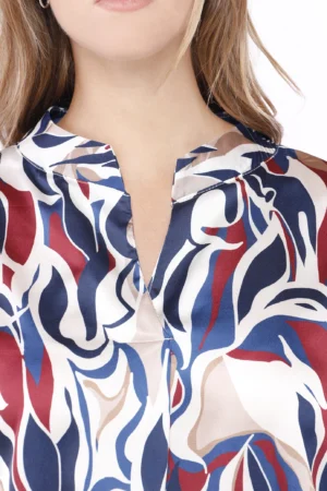 BLUSA ampia a manica lunga con scollo a giro tagliato a V sul davanti