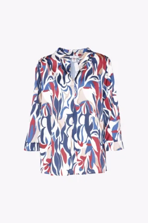 BLUSA ampia a manica lunga con scollo a giro tagliato a V sul davanti