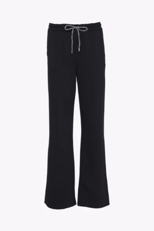PANTALONE comodo monocolore con tasche e laccetto da stringere in chiusura
