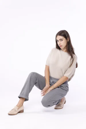 PANTALONE a palazzo con risvolti e elastico in vita ONEWORLD HYBRID