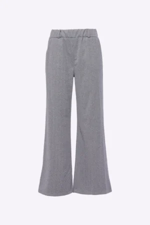 PANTALONE Spigato a gamba larga e elastico in vita