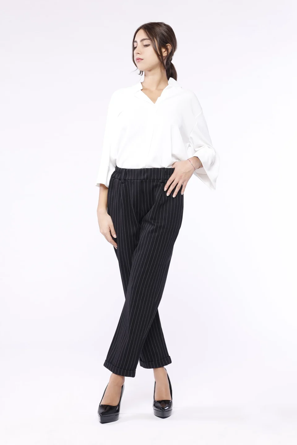 PANTALONE comodo a righe con elastico di chiusura ONEWORLD HYBRID