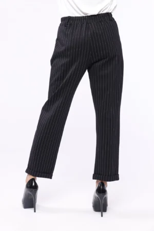 PANTALONE comodo a righe con elastico di chiusura