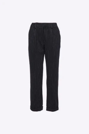 PANTALONE comodo a righe con elastico di chiusura