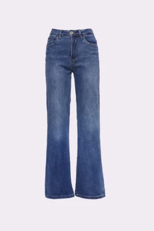 JEANS in denim wide leg con comode tasche laterali