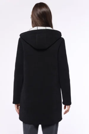 CAPPOTTO softshell lungo con cappuccio e tasche applicate