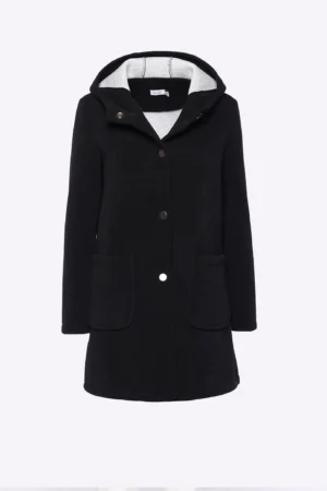 CAPPOTTO softshell lungo con cappuccio e tasche applicate