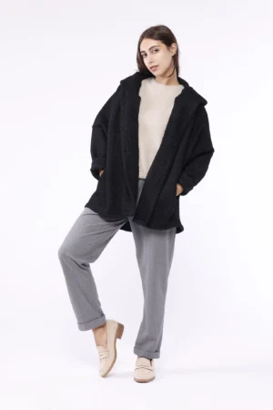 CAPPOTTO Teddy con cappuccio e chiusura a bottoni larghi ONEWORLD HYBRID