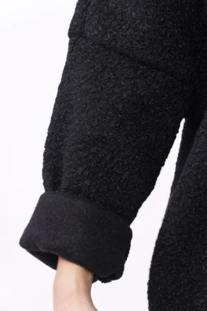 CAPPOTTO Teddy con cappuccio e chiusura a bottoni larghi