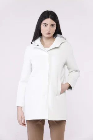 CAPPOTTO Softshell lungo con bottoncini interni di chiusura cappuccio e tasche verticali