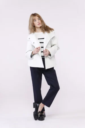 CAPPOTTO Softshell corto con bottoncini interni di chiusura cappuccio e tasche diagonali