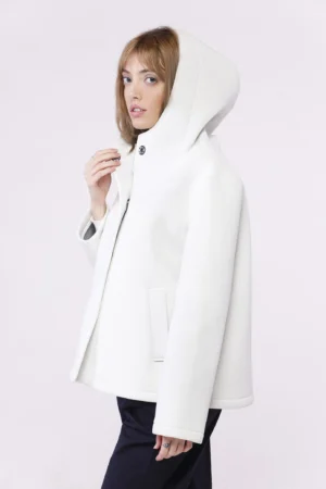 CAPPOTTO Softshell corto con bottoncini interni di chiusura cappuccio e tasche diagonali