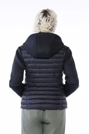 GIACCA piumino autunnale corto con maniche e cappuccio in softshell