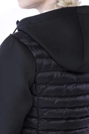 GIACCA piumino autunnale corto con maniche e cappuccio in softshell