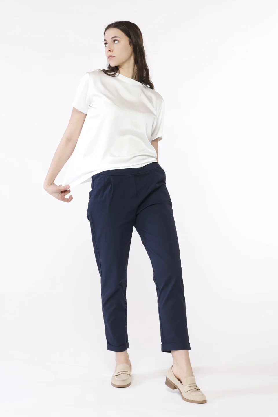 PANTALONE leggero dal taglio classico con risvolti alle caviglie e comode taschine chiusura a elastico ONEWORLD HYBRID